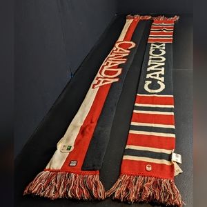 Team Canada 2014 Sochi Olympic HBC Hudson's Bay Red Black Strip Scarves preowned